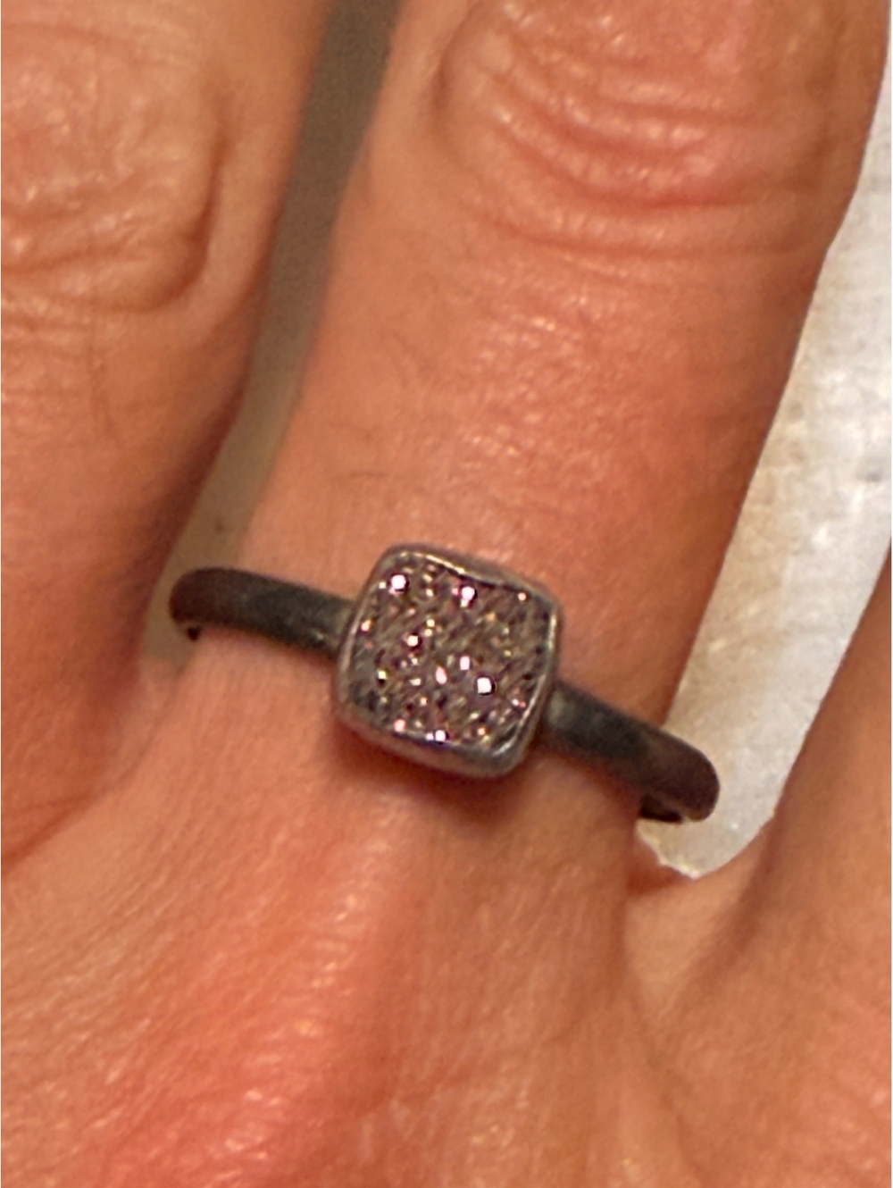 ~Sterling Silver Pink Druzy Ring Size 8